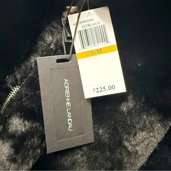 NWT Adrienne Landau Jet Black Faux Fur Evening Cape S/M NEW - Picture 3 of 7